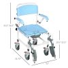Bathroom Wheelchair, Commode Wheelchair, Rolling Shower Wheelchair with 4 Castor Wheels