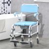 Bathroom Wheelchair, Commode Wheelchair, Rolling Shower Wheelchair with 4 Castor Wheels